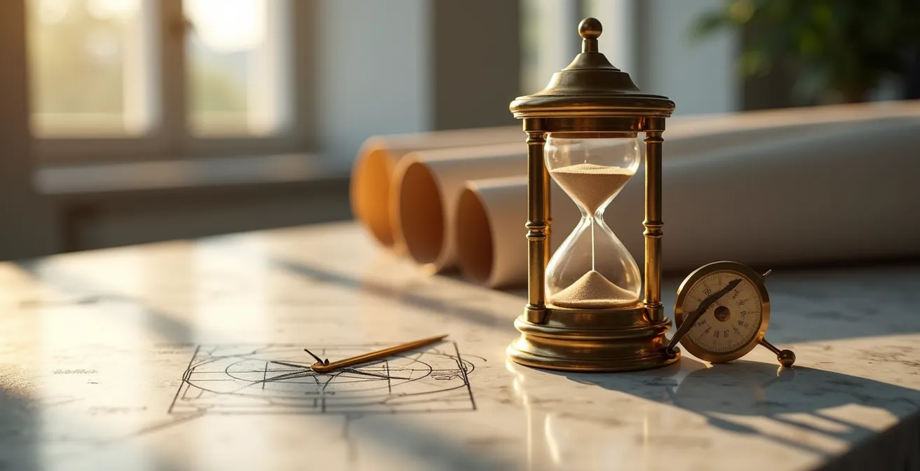 Composition abstraite évoquant le timing d'investissement